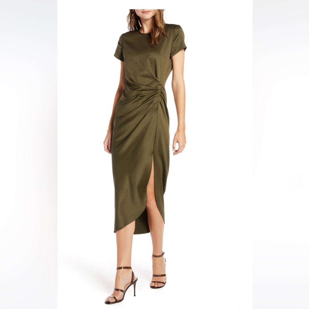 Something Navy green midi dress